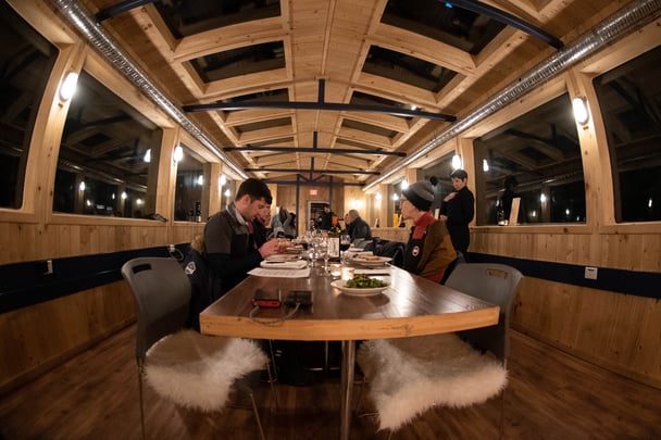 Inside Dan's Diner in Churchill, Manitoba, Canada on the frozen tundra.