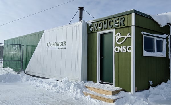 Growcer shipping container in Churchill, Manitoba. 