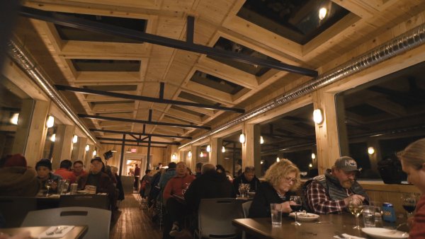 Guests dine in Dan's Diner on the Tundra Buggy&reg; Lodge.