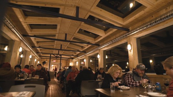 Guests dine in Dan's Diner on the Tundra Buggy&reg; Lodge.